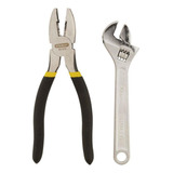 Juego De Alicate De Electricista Y Llave Ajustable Stanley 9