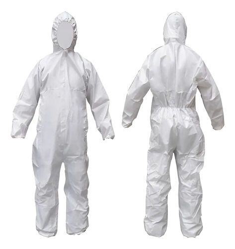 10 Pzas Overol Desechable Tipo Tyvek Polipropileno Capucha | Envío gratis