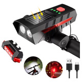 Luz De Kit Solar Bicicleta Accesorio Recargable Bocina Ipx6