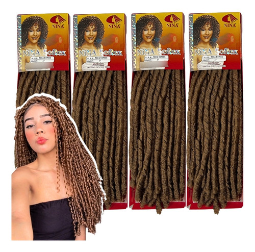 4 Pacote Caixas Nina Softex Crochet Braid Original Wig 