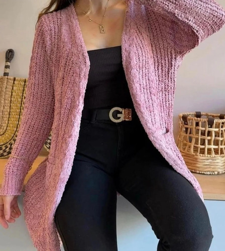 Tapado Cardigan Chenille Otoño Invierno