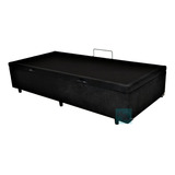 Cama Box Baú Solteirão Reforçada 96x203 Fabricação Própria Cor Suede Preto