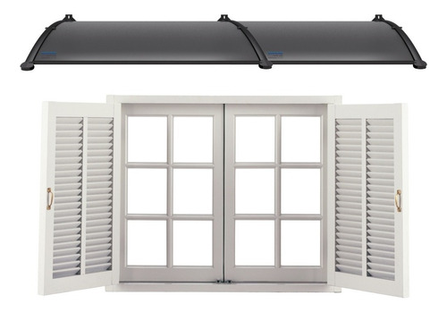 Toldo Versátil Em Policarbonato Compacto Para Portas E Janelas Win Home 160cm X 62cm Preto