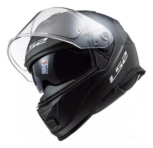 Jm Casco Moto Ls2 Ff 800 Storm Solid Negro Mate Con Pinlock