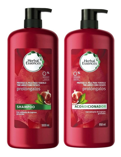 Shampoo + Acondicionador Herbal Essences Rojo Prolongalo