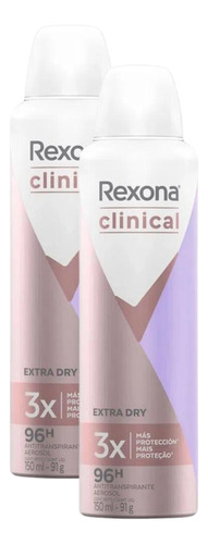 Kit 2 Desodorante Rexona Clinical Feminino Extra Dry 150ml
