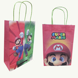 Pack 10 Bolsas De Papel Cumpleaños Súper Mario 32*22 Cm