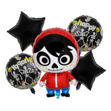 6 Kit Decoración C/30 Globos Metalicos Halloween Coco Catrin