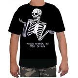 Camisa Camiseta Masculina Estampa Caveira Osso Esqueleto 4