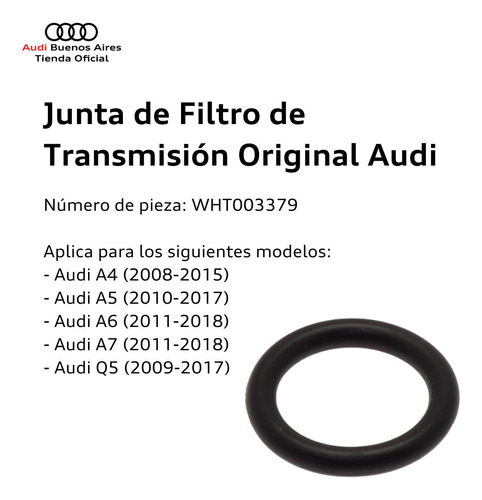 Junta De Filtro De Transmisin Audi A4, A5, A6, A7 Y Q5 Audi Foto 2