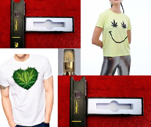 Playera Azul Sublimada Para Mujer  Weed Marihuana