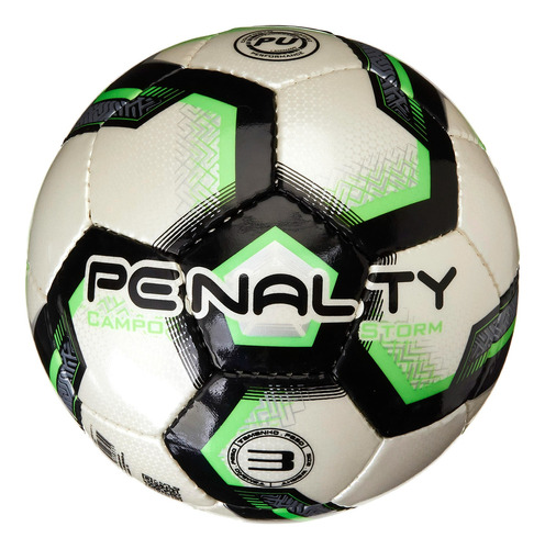 Bola Futebol De Campo Storm Xxiii Preto Branco Verde Penalty