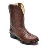 Botas Country Texana Couro Cano Longo Casco Tatu Confortável