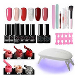 Gel Kit De Esmalte De Uñas Con Led Uv Herramientas Del...