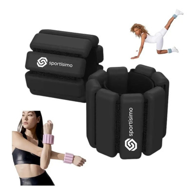 Polainas 2 Lb Sportisimo 1 Kilo Pesas Tobillo Bala Muñeca 2 Negro | Envío gratis