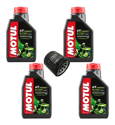 Kit Filtro Fram 4l Aceite Motul 5100 R1 Gsxr 1000 1000rr