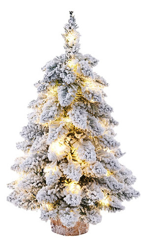 Árbol De Navidad Cubierto De Nieve Con Luces Led, 75 Cm [u]