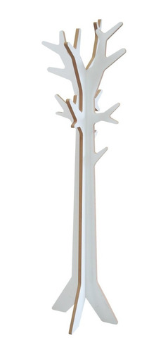 Perchero De Pie Arbol-encastre -mdf Alto 160cm Blco Wengue