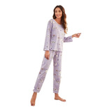 Conjunto De Pijama De Mujer Con Estampado De Dibujos