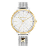 Reloj Tommy Hilfiger Mujer Casual Plateado Acero 1782586 Color Del Bisel Dorado