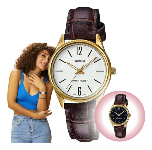 Relógio Feminino Casio Collection Analógico Dourado Ltp-v005