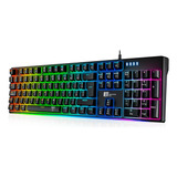 Teclado Mecanico Cable Español Para Juegos,ergonomic, Ñ, Rgb