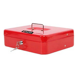 Caja De Dinero Fuerte Seguridad Cash Box Metálica 20 Cm Color Rojo