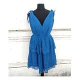 Vestido Azul De Gasa Vintage
