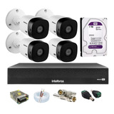 Kit Intelbras 4 Cameras 1120b Dvr 1004c 04 Canais C/hd 1tb