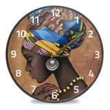 Alaza Reloj De Pared De Mujer Afroafricana, Funciona Con Pil