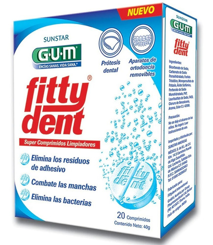 Tabletas Limpiadoras Fitty Dent Para Placas Gum