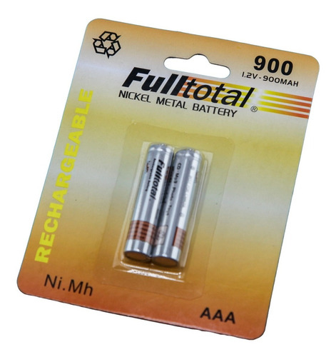  X2u Pilas Recargable Aaa 900 Mah Ni-mh Fulltotal 1.2v Htec 