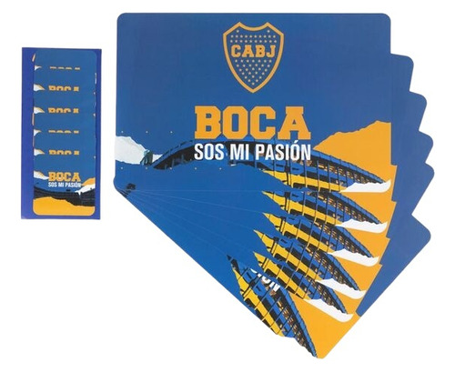 Individuales Y Posavasos Boca Juniors Oficial Pack X 6