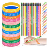 48 Pcs Motivational Pencils Inspirational Silicone Brac...