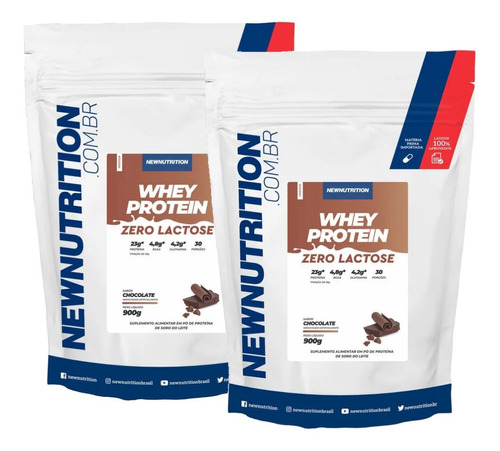 Combo 2un Whey Protein Zero 0%  Lactose 900g New