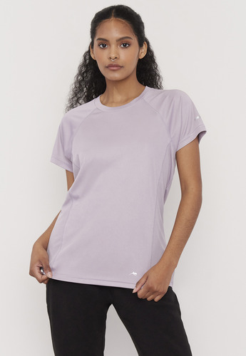 Polera Mujer Deportiva Poliéster R-neck Gris Corona