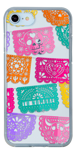 Funda Para iPhone Mujer Papel Picado Calaveras Con Nombre