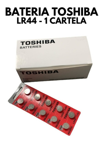 1 Cartela C/ 10 Bateria Toshiba 1.5v Lr44 Ag13 Lr1154 A76