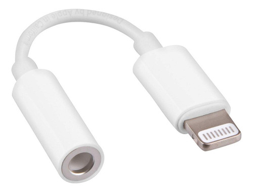 Adaptador Convertidor Plug 3.5 Para iPhone Lighting Blanco