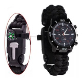 Reloj Watch Camping Supervivencia Silbato Brujula Paracord