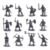 200pcs 1:72 Escala Medieval Knight 2-3 Cm Gris Gris Gris