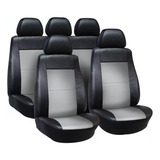 Funda Asiento Auto Universal Ecocuero Premium Completas Gris