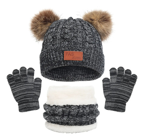 Gorro De Invierno De E Kids, De Punto Cálido, Grueso, Con Po