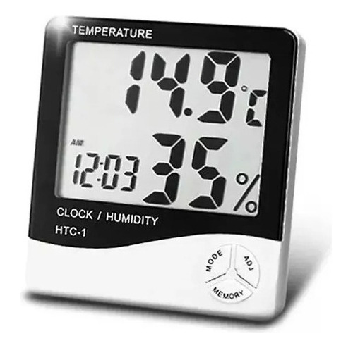 Termo-higrômetro Digital Sensor Umidade Temperatura Relógio