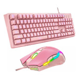 Kit De Teclado Y Mouse Onikuma G25+cw905 Membrana Rosado