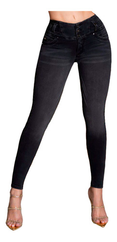 Jeans Mujer Pantalón Colombiano Mezclilla Strech Push Up 008