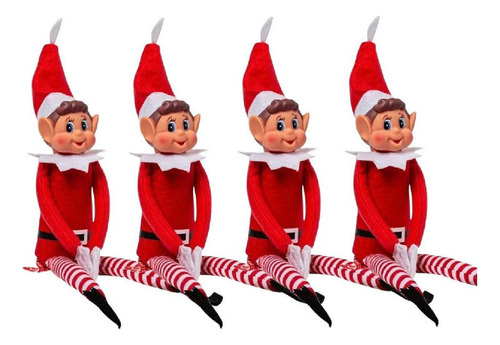 4 Piezas De Muñecos De Elfo Navideños Rojos Para Decoración