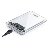 Case Externo Usb 3.0 P/ Hd 2.5  Ssd Sata Transparente Exbom