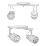 Spot Trilho Duplo 2 Sobrepor Stella Plafon Luminaria Branco 110v/220v