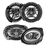 Kit Bocinas 2 Pares 6x5, 6x9 Cono Plata Soundstream 400w Max